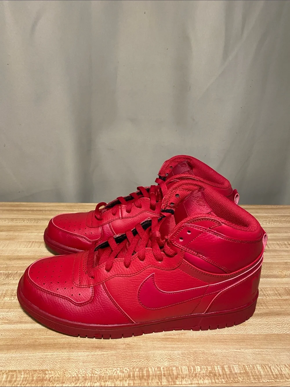 Nike Big High Men’s Leather Athletic Shoes Sneakers Size 11 Triple Red